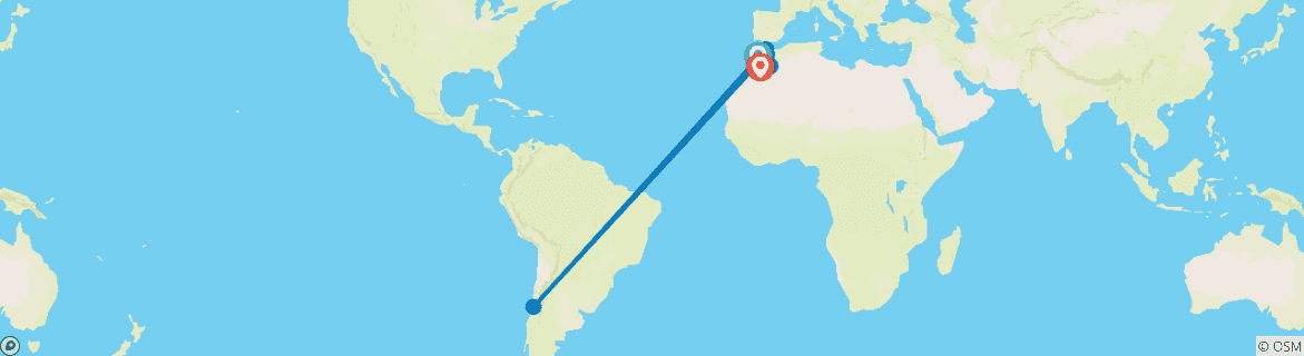 Image d'une carte montrant l'itinéraire du circuit
