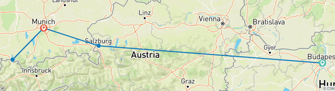 Image d'une carte montrant l'itinéraire du circuit