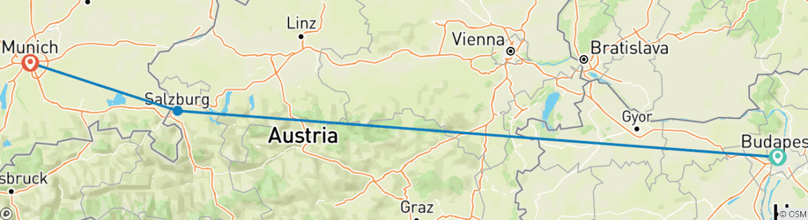 Image d'une carte montrant l'itinéraire du circuit