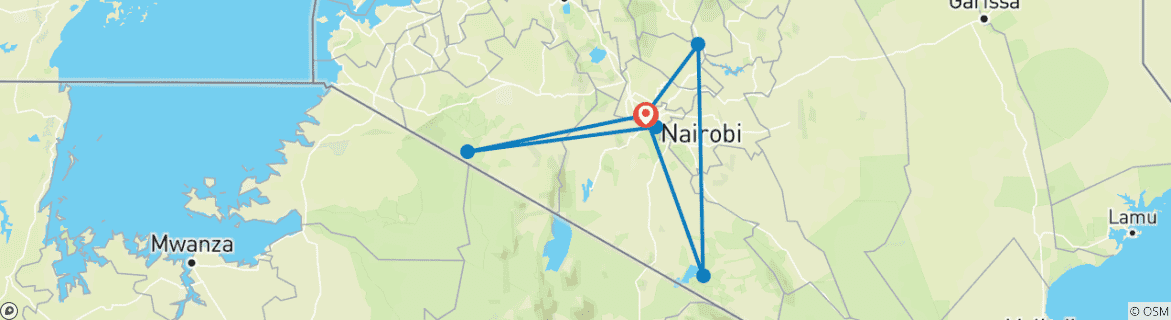 Image d'une carte montrant l'itinéraire du circuit