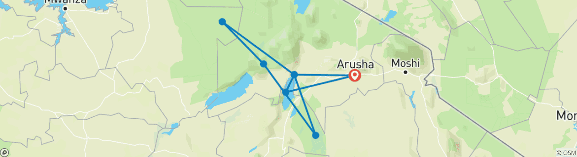Image d'une carte montrant l'itinéraire du circuit