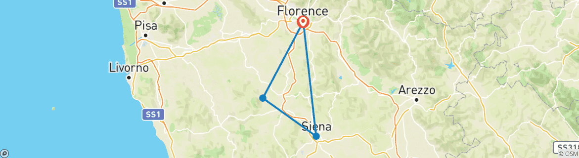 Image d'une carte montrant l'itinéraire du circuit