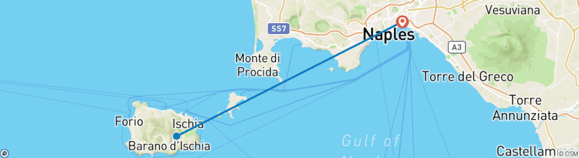 Image d'une carte montrant l'itinéraire du circuit