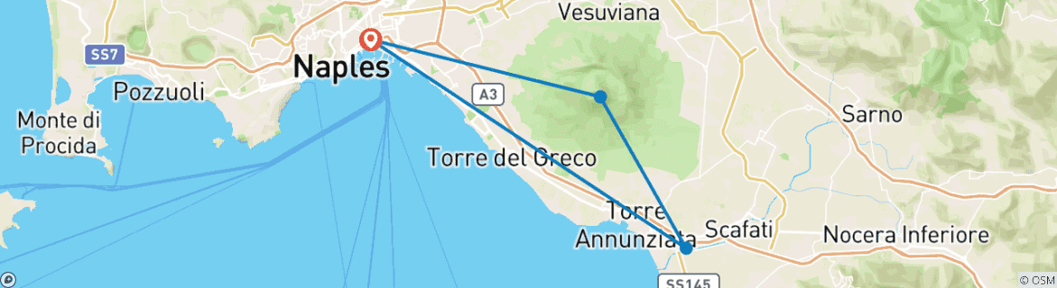 Image d'une carte montrant l'itinéraire du circuit