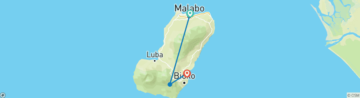 Image d'une carte montrant l'itinéraire du circuit