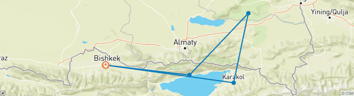 Image d'une carte montrant l'itinéraire du circuit