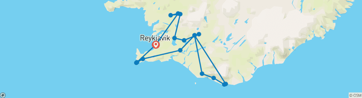 Image d'une carte montrant l'itinéraire du circuit