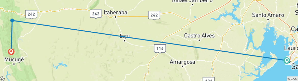 Image d'une carte montrant l'itinéraire du circuit