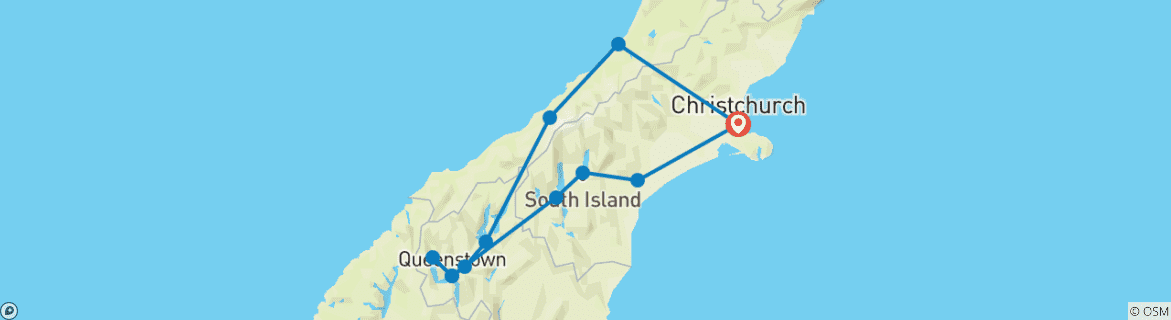Image d'une carte montrant l'itinéraire du circuit