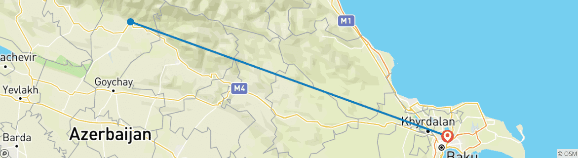Image d'une carte montrant l'itinéraire du circuit