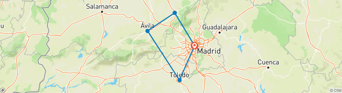 Image d'une carte montrant l'itinéraire du circuit