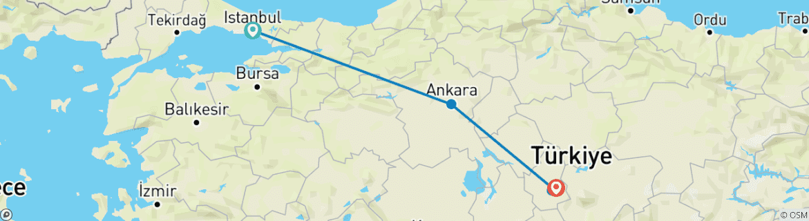 Image d'une carte montrant l'itinéraire du circuit