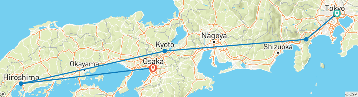 Image d'une carte montrant l'itinéraire du circuit