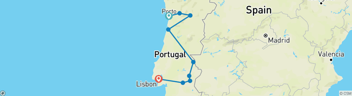 Image d'une carte montrant l'itinéraire du circuit