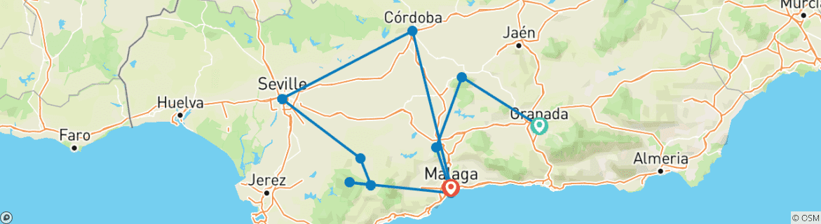 Image d'une carte montrant l'itinéraire du circuit