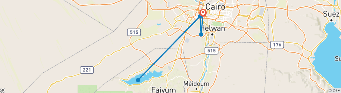 Karte mit der Reiseroute