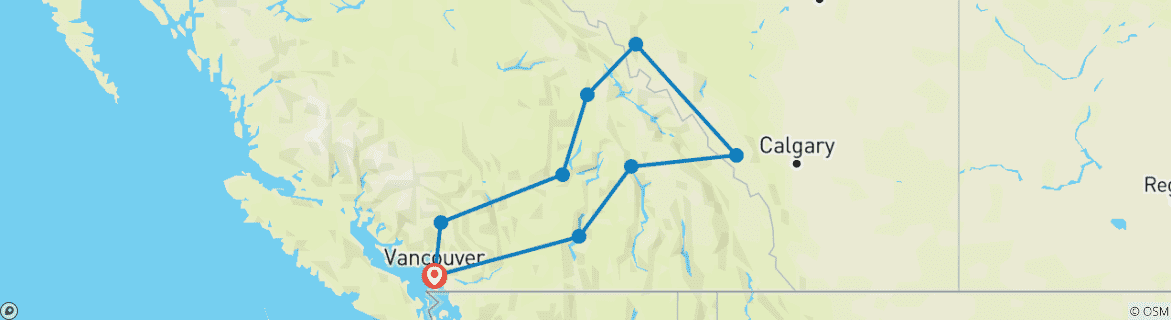 Mapa de Picos y Pacífico del Oeste de Canadá: Un viaje por carretera inolvidable