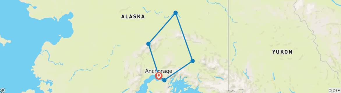 Image d'une carte montrant l'itinéraire du circuit