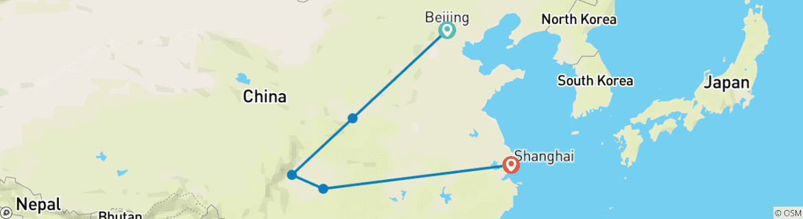 Image d'une carte montrant l'itinéraire du circuit