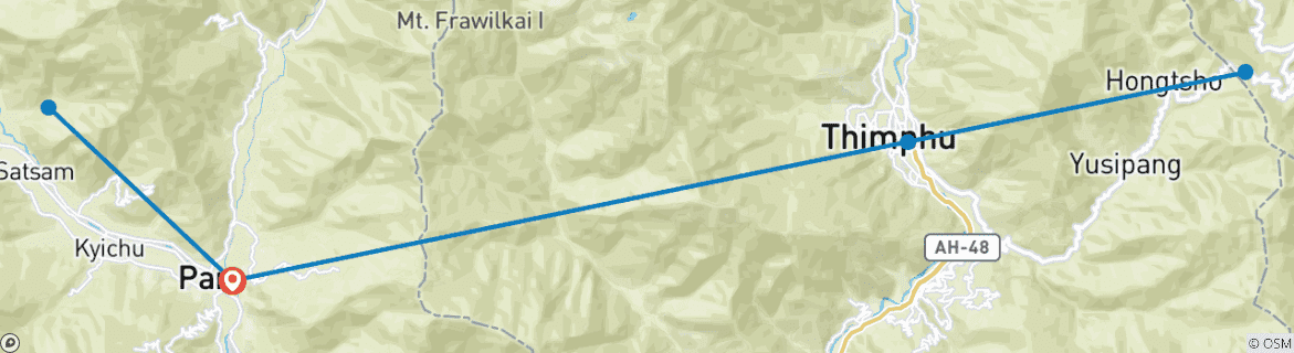 Image d'une carte montrant l'itinéraire du circuit
