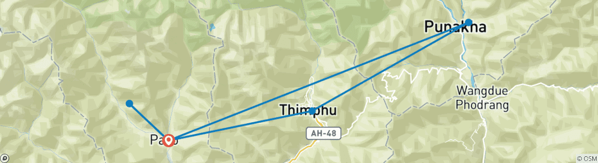 Image d'une carte montrant l'itinéraire du circuit