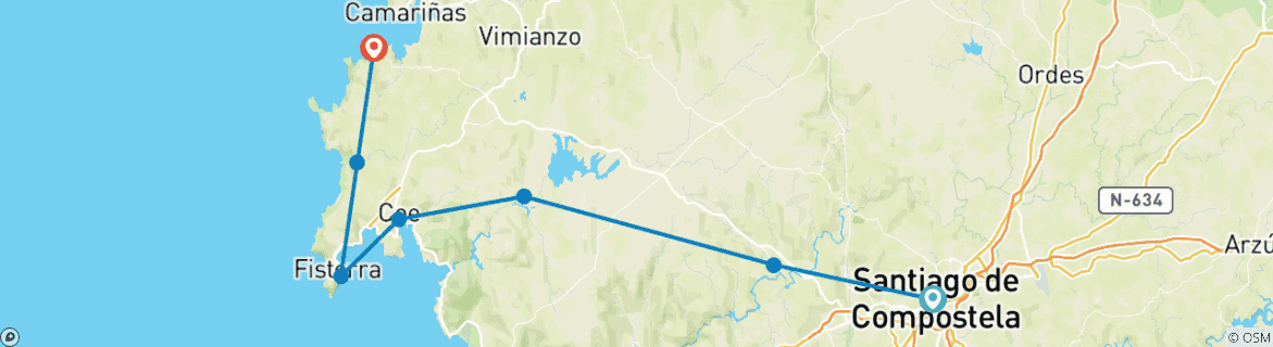 Image d'une carte montrant l'itinéraire du circuit