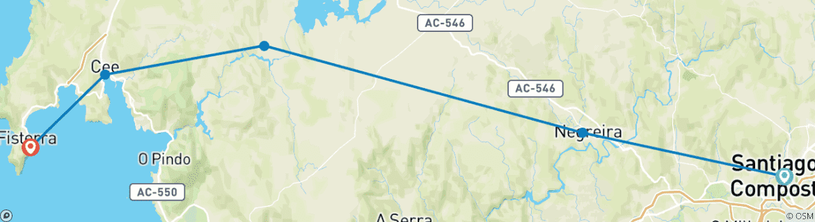 Image d'une carte montrant l'itinéraire du circuit