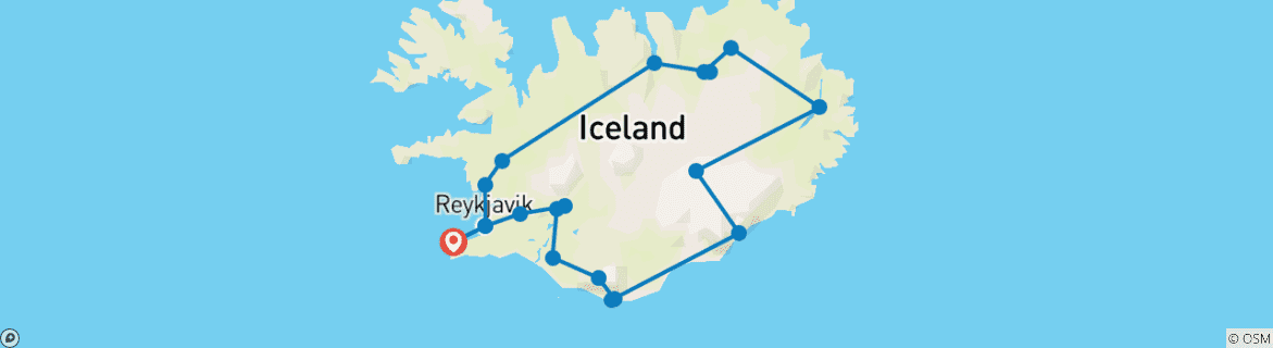 Image d'une carte montrant l'itinéraire du circuit