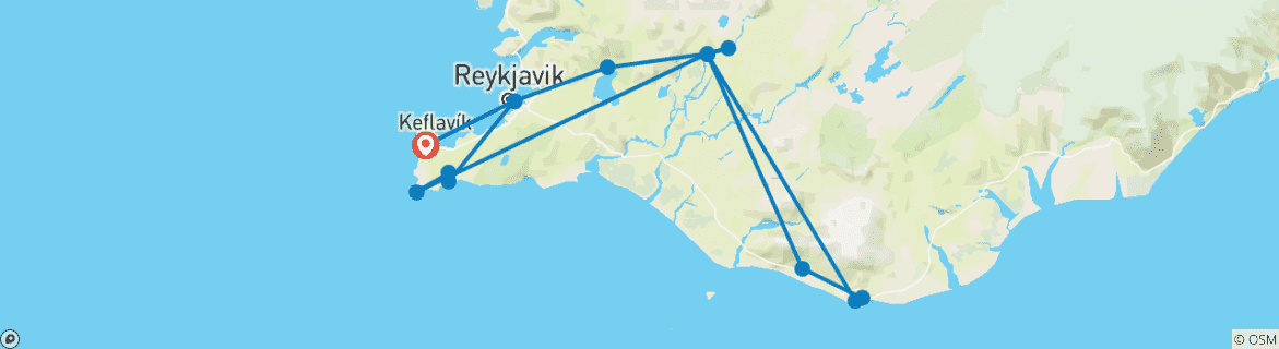 Image d'une carte montrant l'itinéraire du circuit