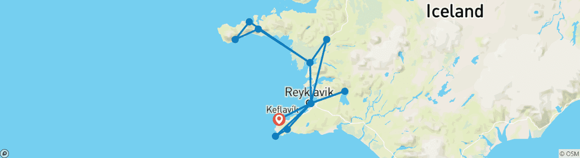 Image d'une carte montrant l'itinéraire du circuit