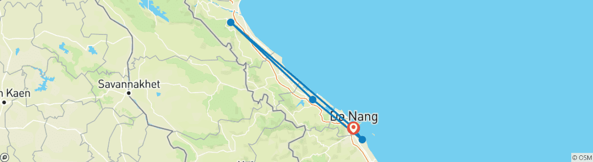 Image d'une carte montrant l'itinéraire du circuit