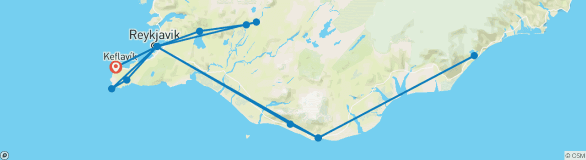 Image d'une carte montrant l'itinéraire du circuit