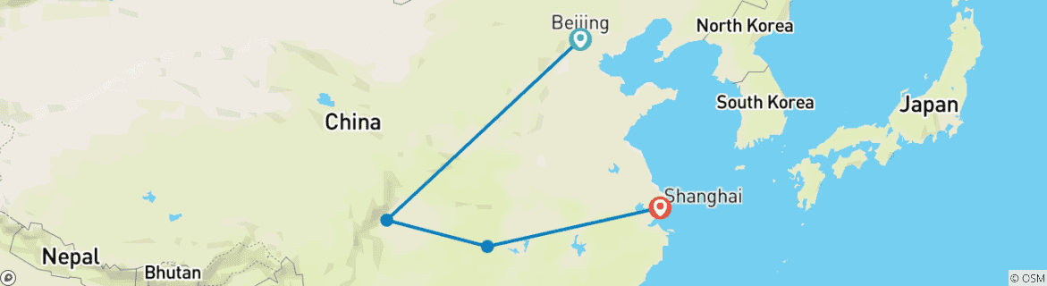 Image d'une carte montrant l'itinéraire du circuit