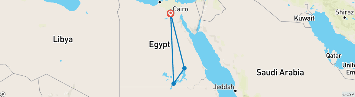 Image d'une carte montrant l'itinéraire du circuit