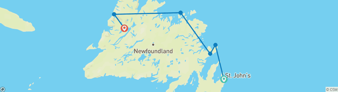 Image d'une carte montrant l'itinéraire du circuit