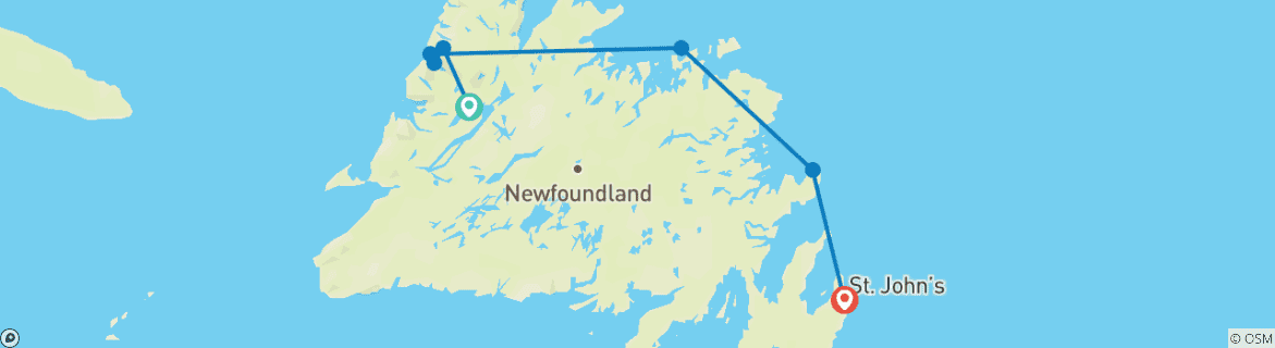 Image d'une carte montrant l'itinéraire du circuit