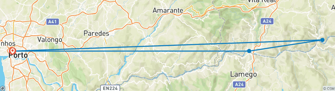 Image d'une carte montrant l'itinéraire du circuit