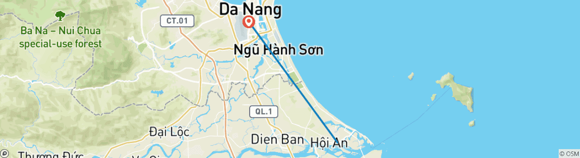 Image d'une carte montrant l'itinéraire du circuit