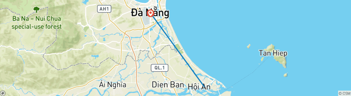 Image d'une carte montrant l'itinéraire du circuit