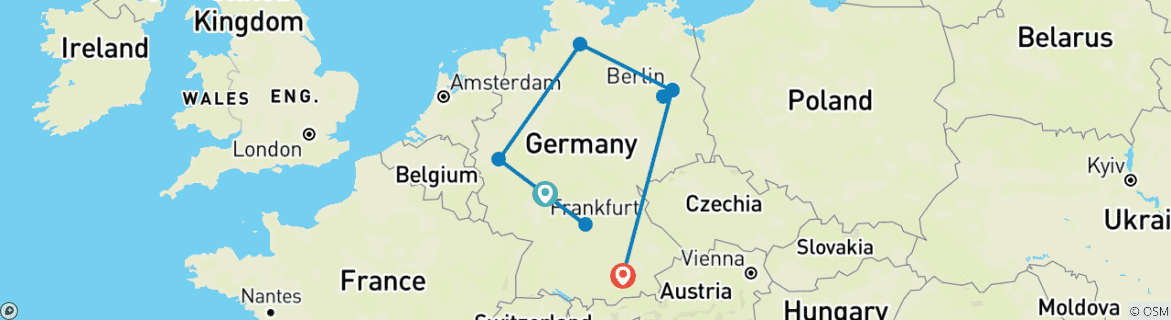 Carte du circuit L'ALLEMAGNE EN TRAIN