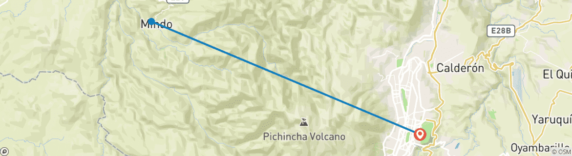 Image d'une carte montrant l'itinéraire du circuit