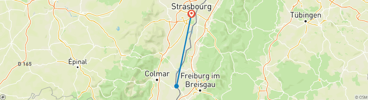 Image d'une carte montrant l'itinéraire du circuit