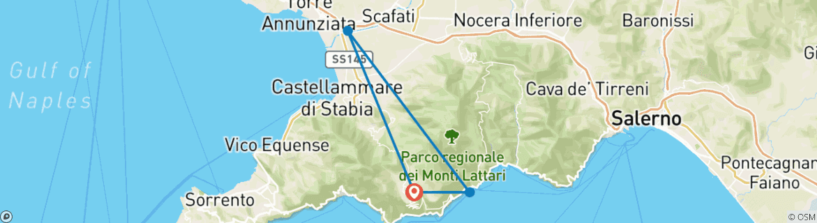 Image d'une carte montrant l'itinéraire du circuit