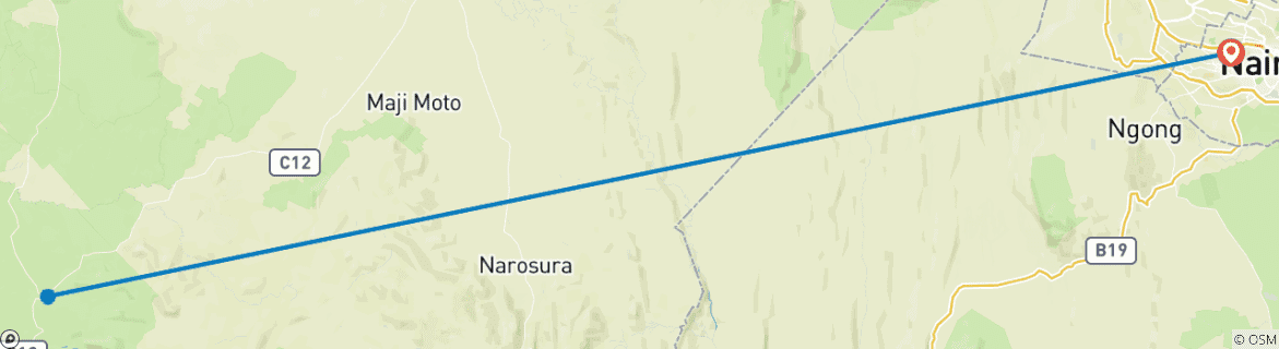 Image d'une carte montrant l'itinéraire du circuit