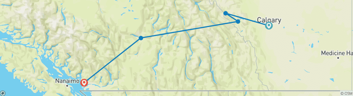 Image d'une carte montrant l'itinéraire du circuit