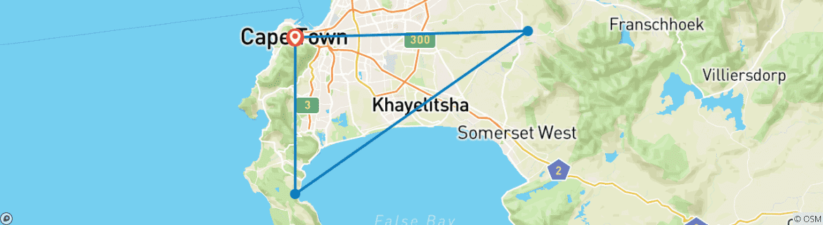 Image d'une carte montrant l'itinéraire du circuit
