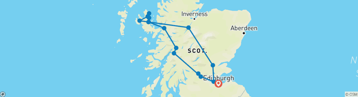 Image d'une carte montrant l'itinéraire du circuit