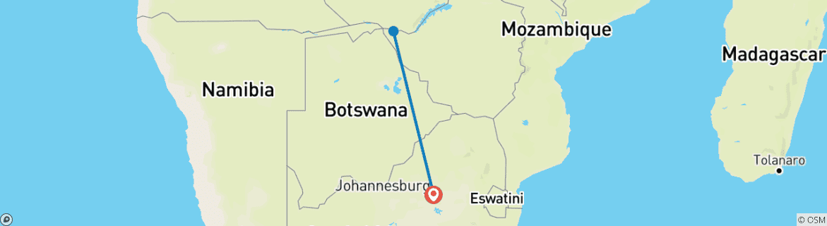 Image d'une carte montrant l'itinéraire du circuit