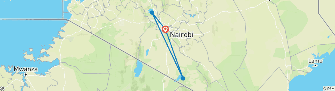 Image d'une carte montrant l'itinéraire du circuit