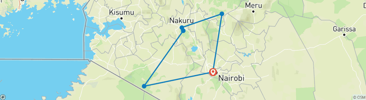 Image d'une carte montrant l'itinéraire du circuit